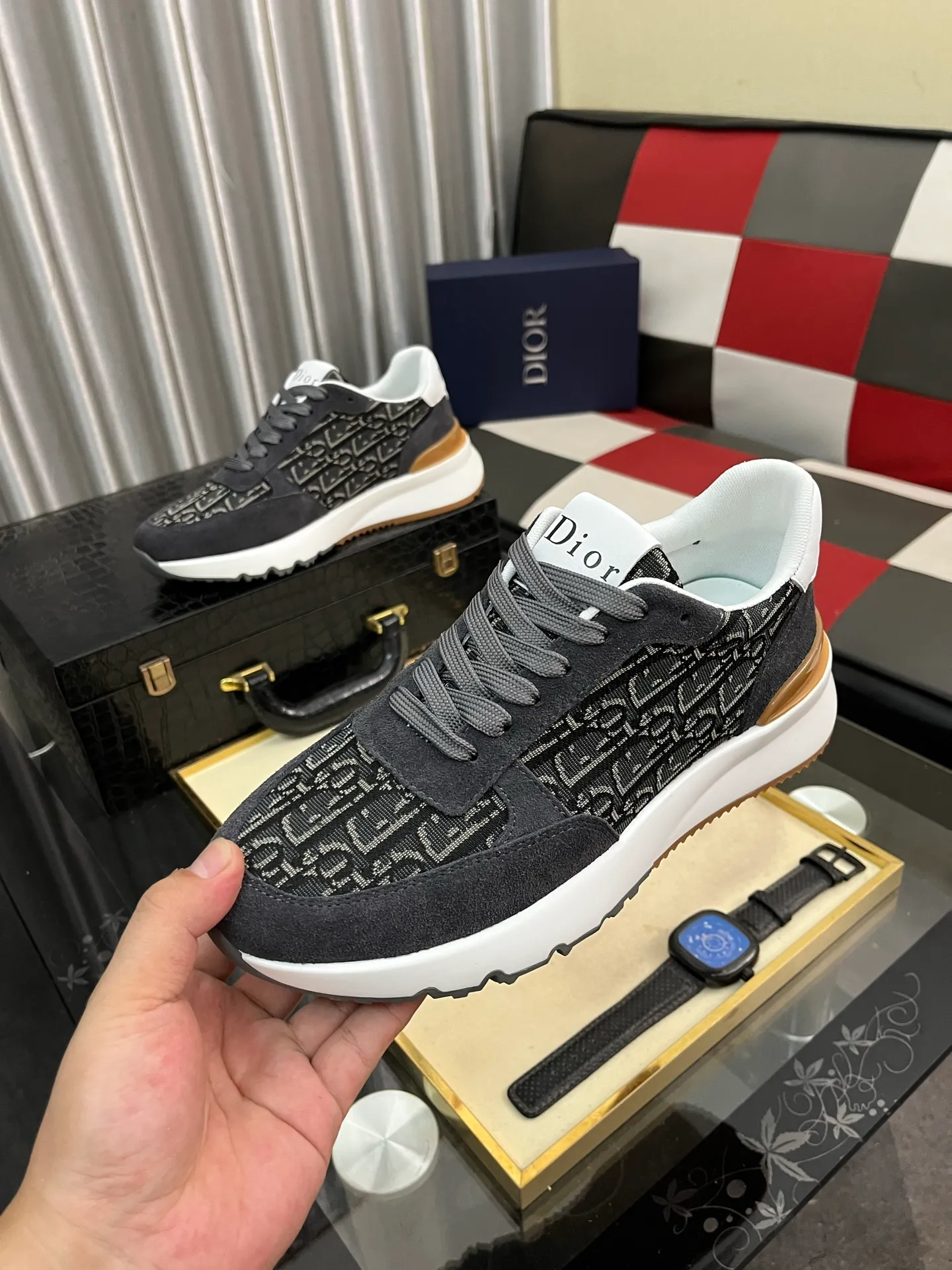 Men's shoes 💰438⌚️⌚️ [Dior] new casual shoes. Exclusive mold-making custom style, the fabric is imported from Italy, and the leather is breathable inside. Exclusively molded and customized outsole is wear-resistant. Counter-level version, perfect matching, on-shoe effect, and exquisite workmanship. Code number: 38-444️⃣Colors available